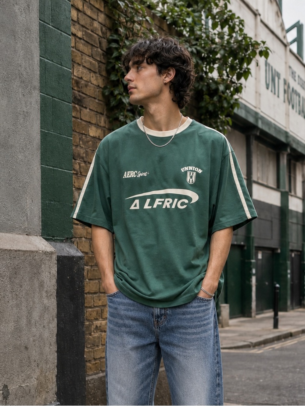 Elfric Eden Green Soccer Jersey Graphic Ringer T-Shirt Medium Blokecore Jersey